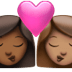 👩🏾‍❤️‍💋‍👩🏽 kiss: woman, woman, medium-dark skin tone, medium skin tone display on Apple